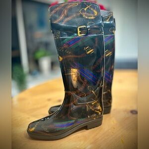 Lauren Ralph Lauren Multicolor Patterned Rain Boots